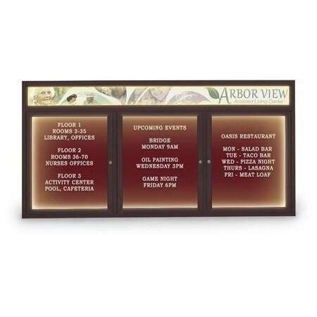 United Visual Products Indoor Enclosed Combo Board, 42"x32", Gold Frame/Black Porc & Apricot UVCB4232G-BLKPORC-APRICOT